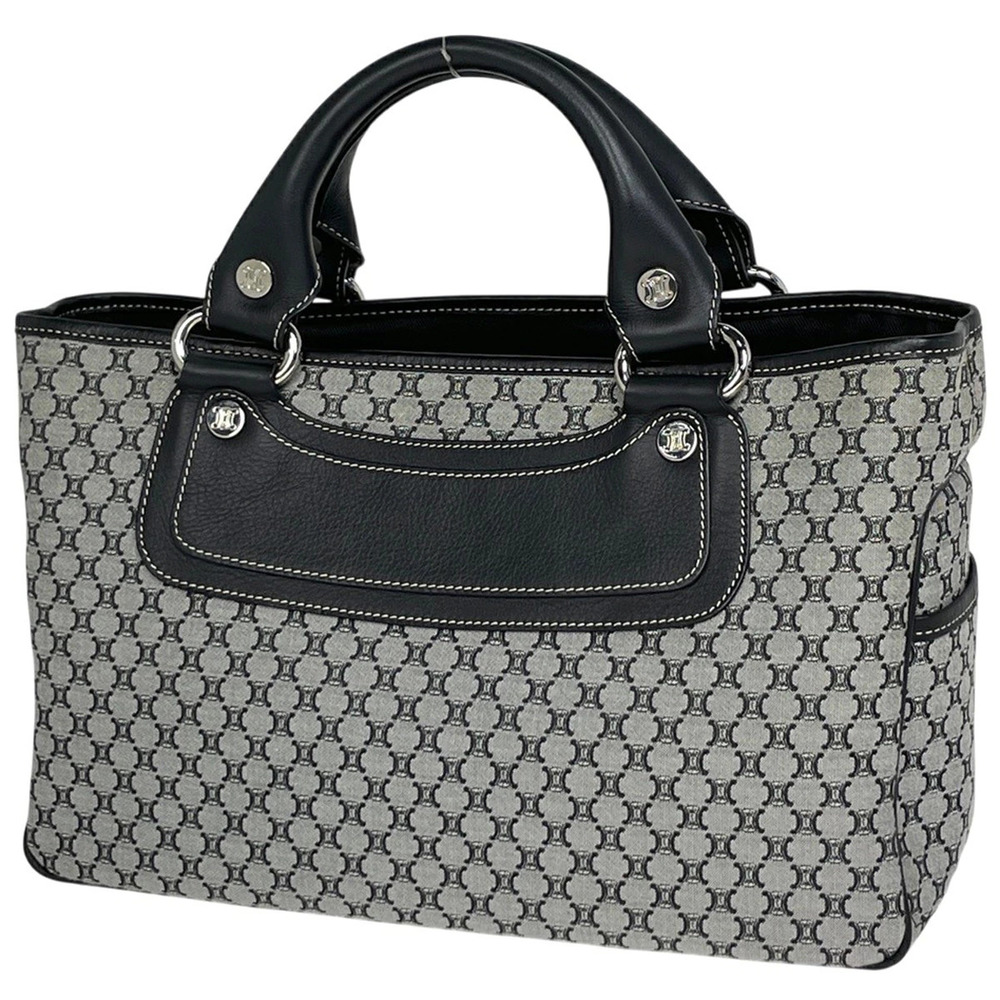 Celine Boogie Bag Macadam Handbag Canvas Gray Black